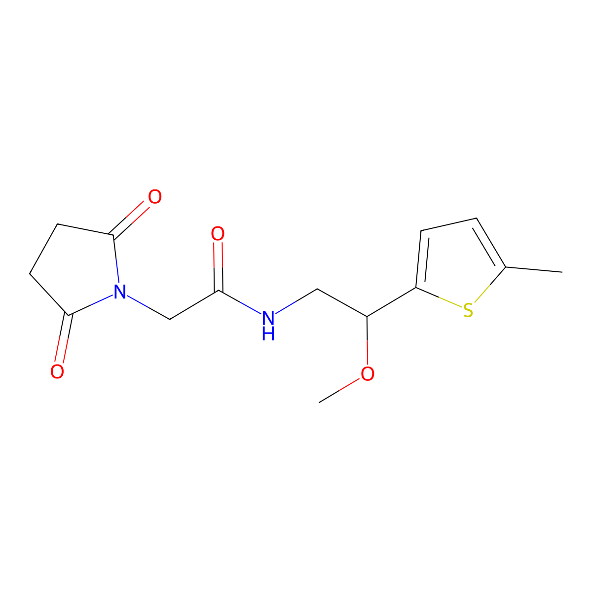 2-(2,5-Dioxopyrrolidin-1-YL)-N-[2-methoxy-2-(5-methylthiophen-2-YL)ethyl]acetamide molecular structure, CAS 1797023-48-3