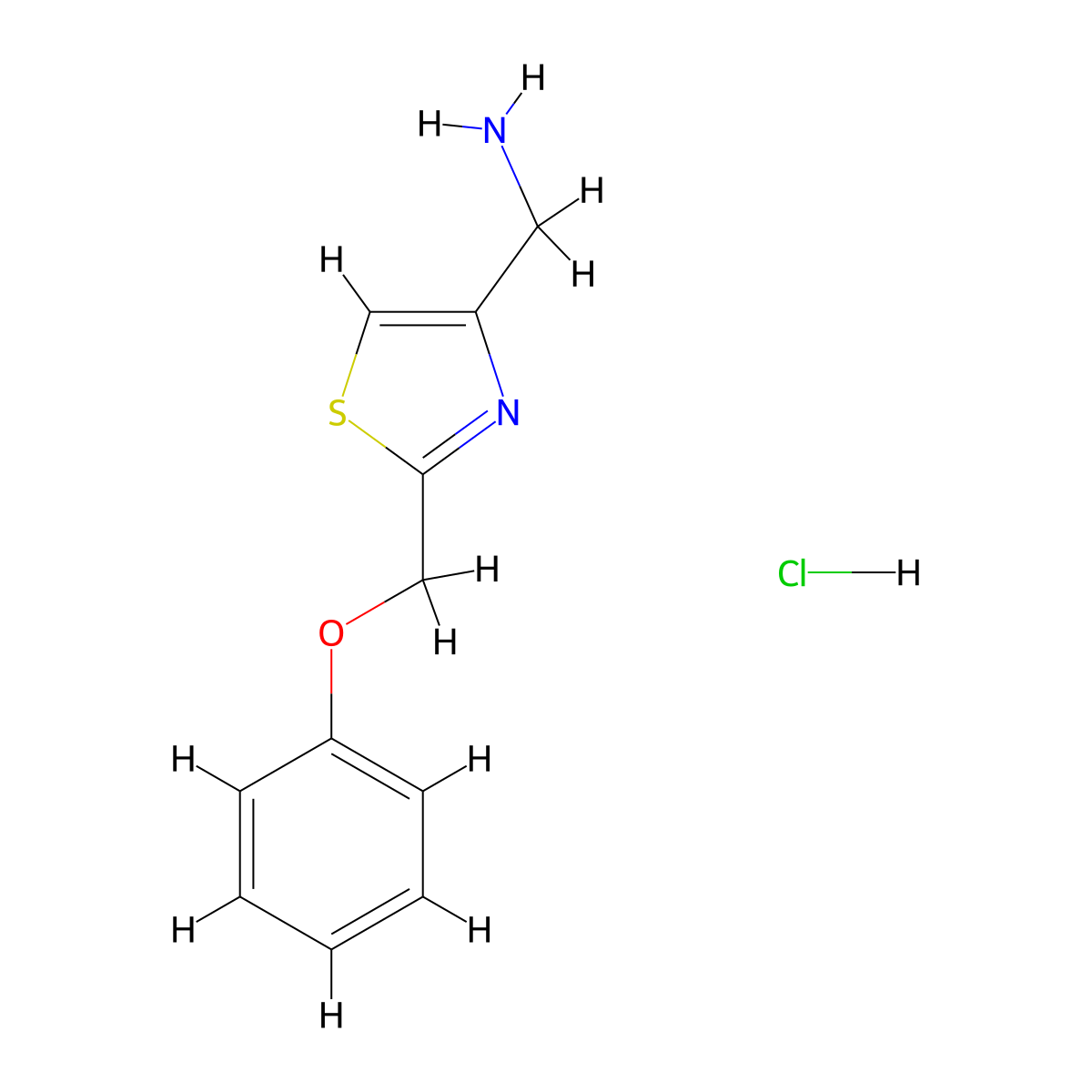[2-(Phenoxymethyl)-1,3-thiazol-4-yl]methanamine hydrochloride molecular structure, CAS 1797023-70-1