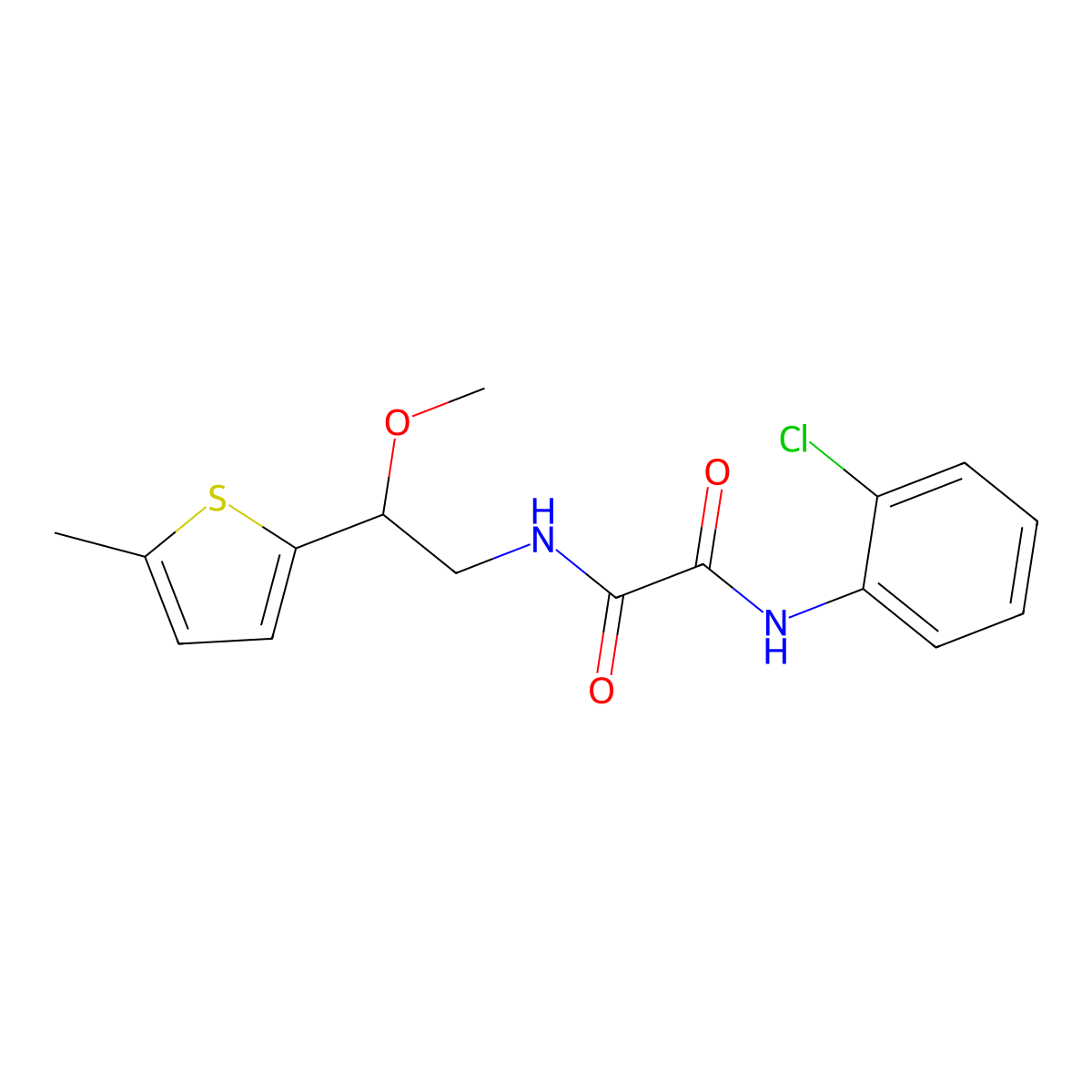 N1-(2-chlorophenyl)-N2-(2-methoxy-2-(5-methylthiophen-2-yl)ethyl)oxalamide molecular structure, CAS 1797023-81-4