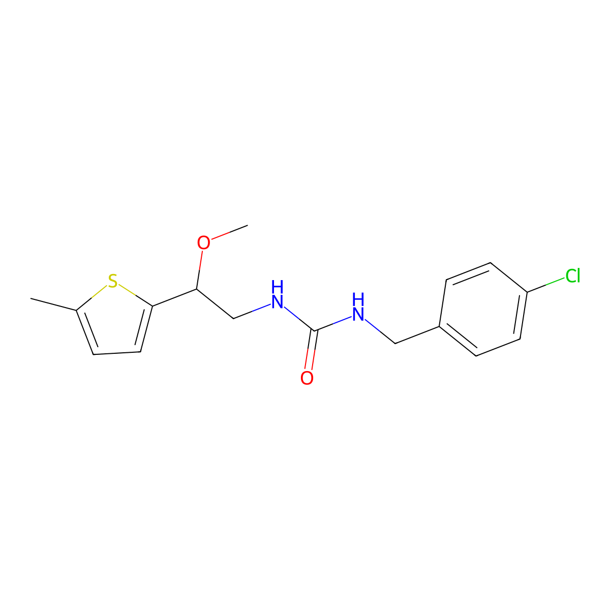 1-(4-Chlorobenzyl)-3-(2-methoxy-2-(5-methylthiophen-2-yl)ethyl)urea molecular structure, CAS 1797023-83-6