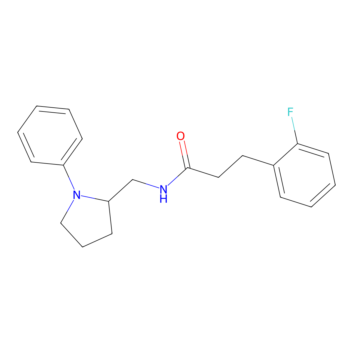 3-(2-fluorophenyl)-N-((1-phenylpyrrolidin-2-yl)methyl)propanamide molecular structure, CAS 1797023-89-2