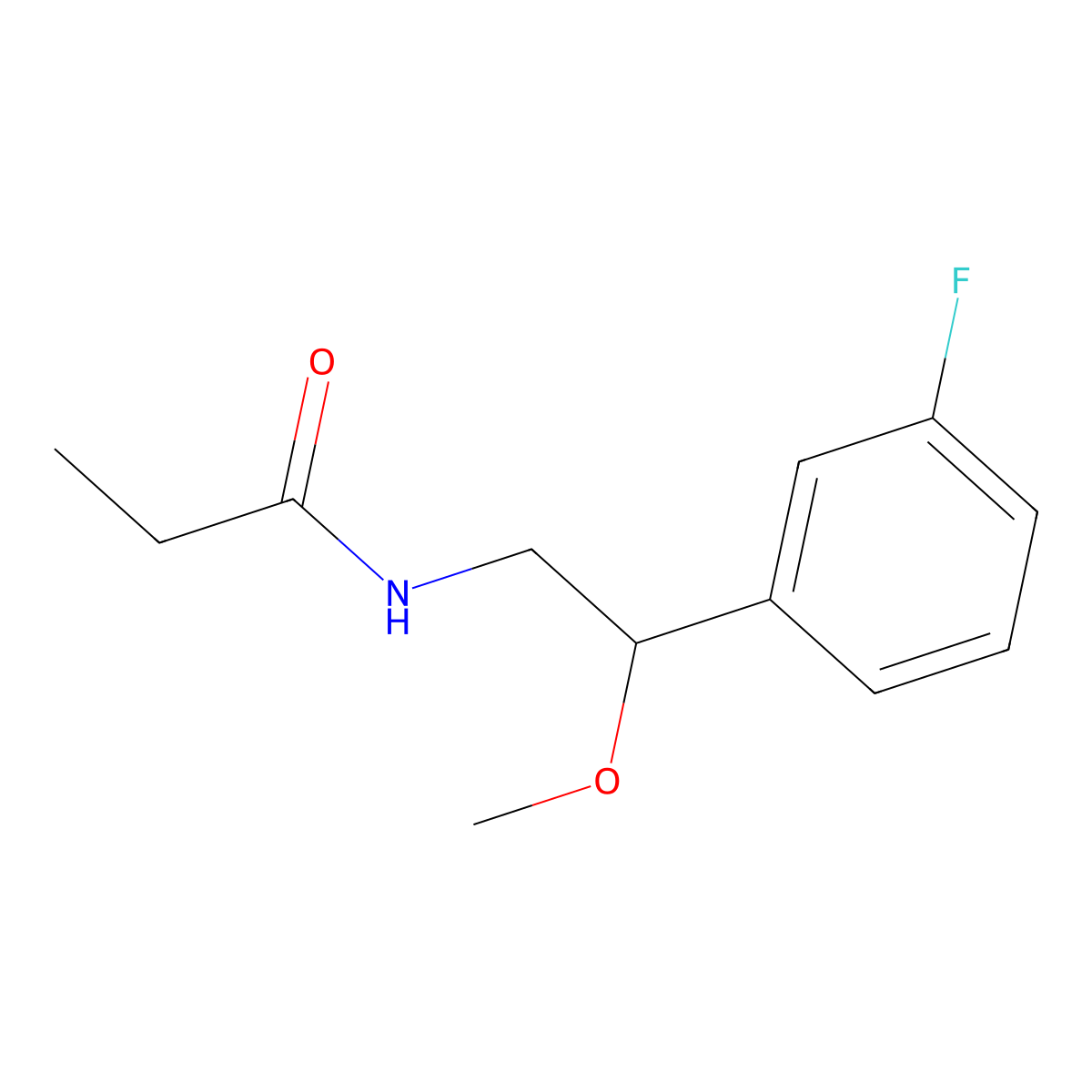 N-(2-(3-fluorophenyl)-2-methoxyethyl)propionamide molecular structure, CAS 1797023-90-5