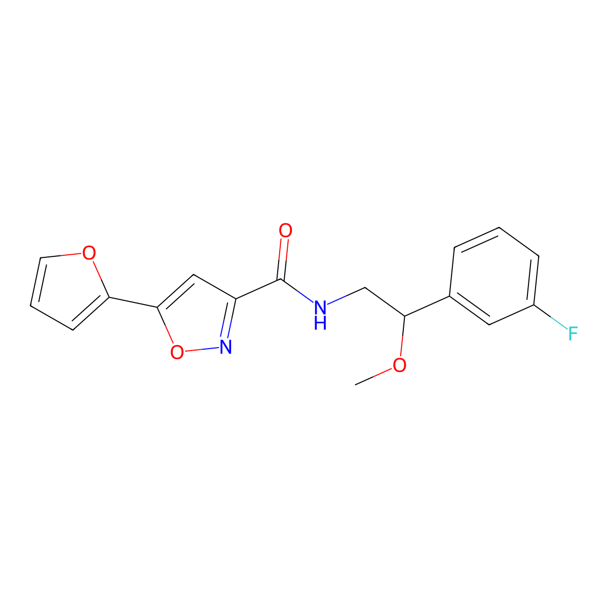 N-(2-(3-fluorophenyl)-2-methoxyethyl)-5-(furan-2-yl)isoxazole-3-carboxamide molecular structure, CAS 1797024-02-2