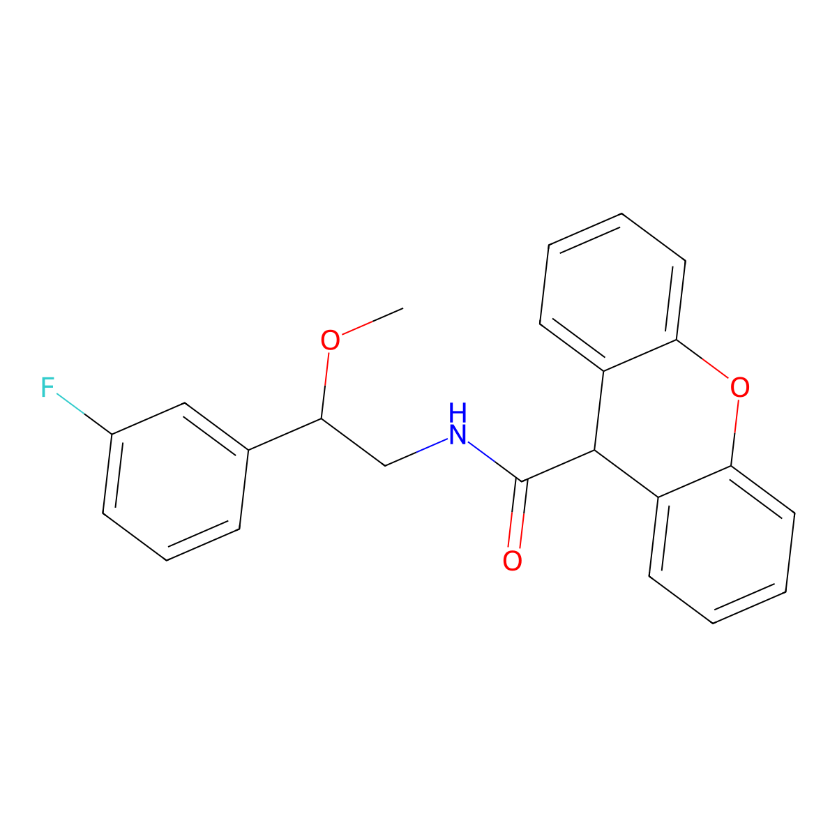 N-[2-(3-fluorophenyl)-2-methoxyethyl]-9H-xanthene-9-carboxamide molecular structure, CAS 1797024-08-8