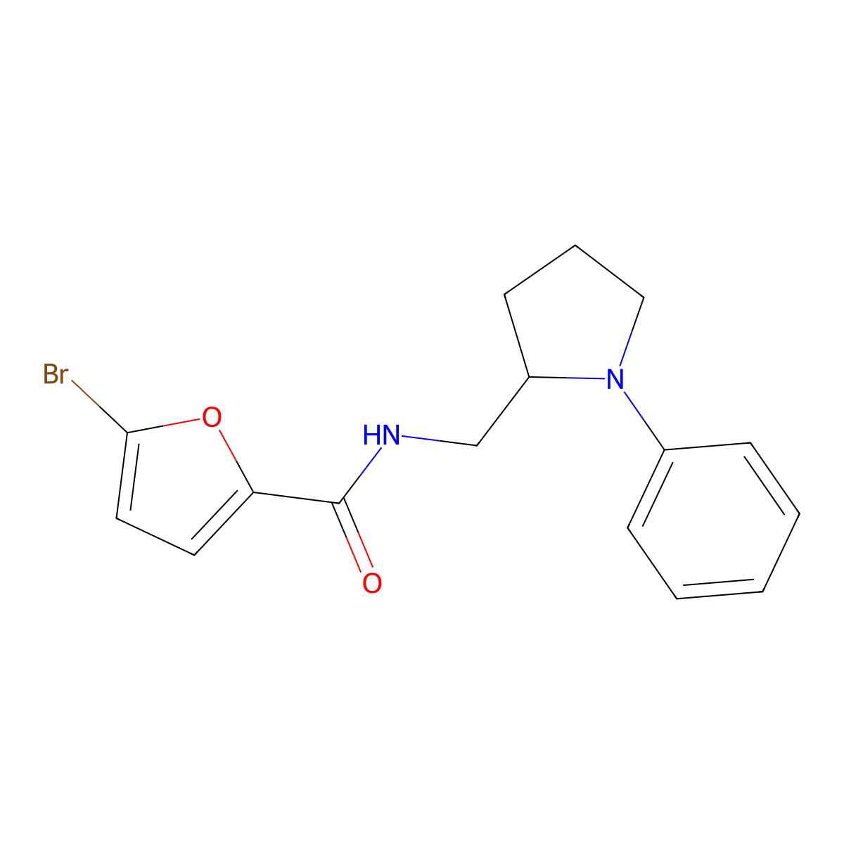 5-bromo-N-[(1-phenylpyrrolidin-2-yl)methyl]furan-2-carboxamide molecular structure, CAS 1797024-15-7