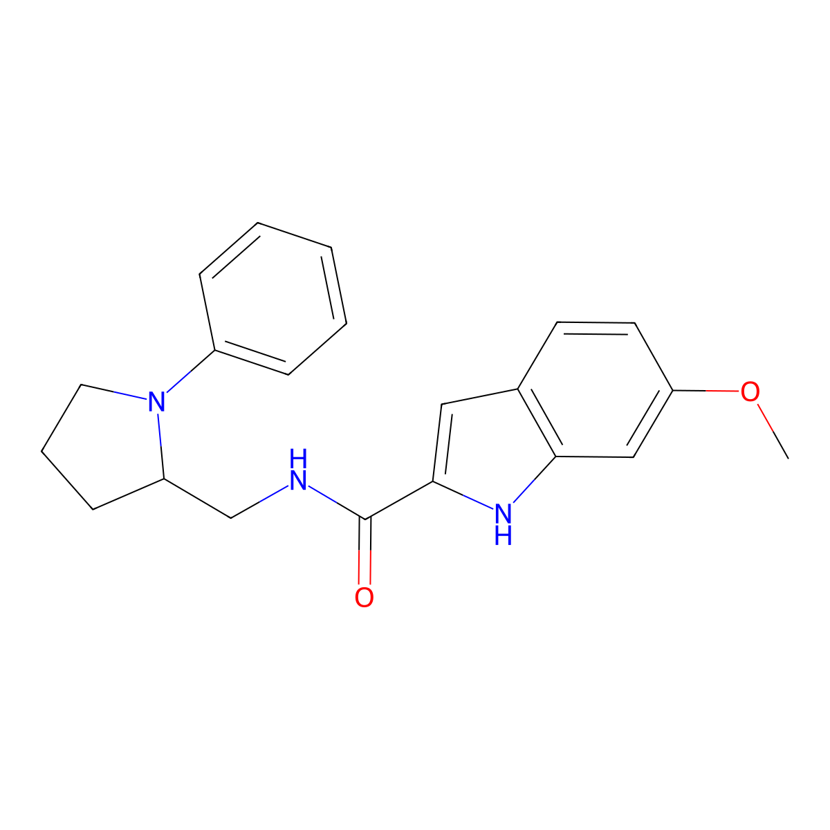 6-methoxy-N-[(1-phenylpyrrolidin-2-yl)methyl]-1H-indole-2-carboxamide molecular structure, CAS 1797024-32-8