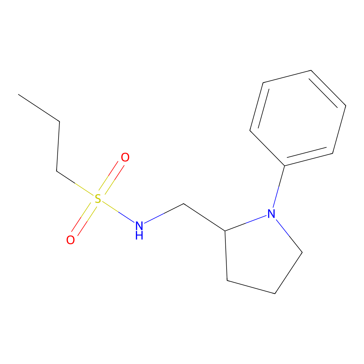 N-[(1-phenylpyrrolidin-2-yl)methyl]propane-1-sulfonamide molecular structure, CAS 1797024-59-9