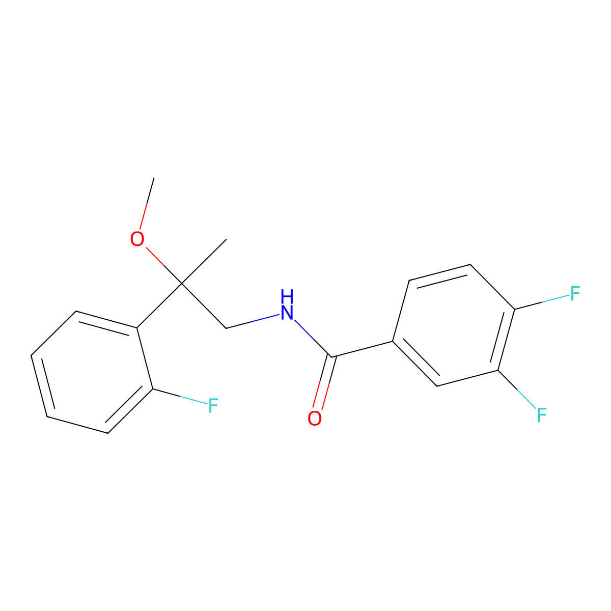 3,4-Difluoro-N-[2-(2-fluorophenyl)-2-methoxypropyl]benzamide molecular structure, CAS 1797025-10-5