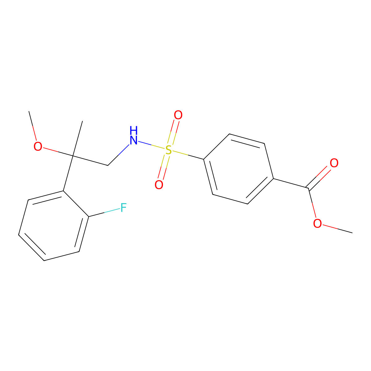 Methyl 4-{[2-(2-fluorophenyl)-2-methoxypropyl]sulfamoyl}benzoate molecular structure, CAS 1797025-30-9