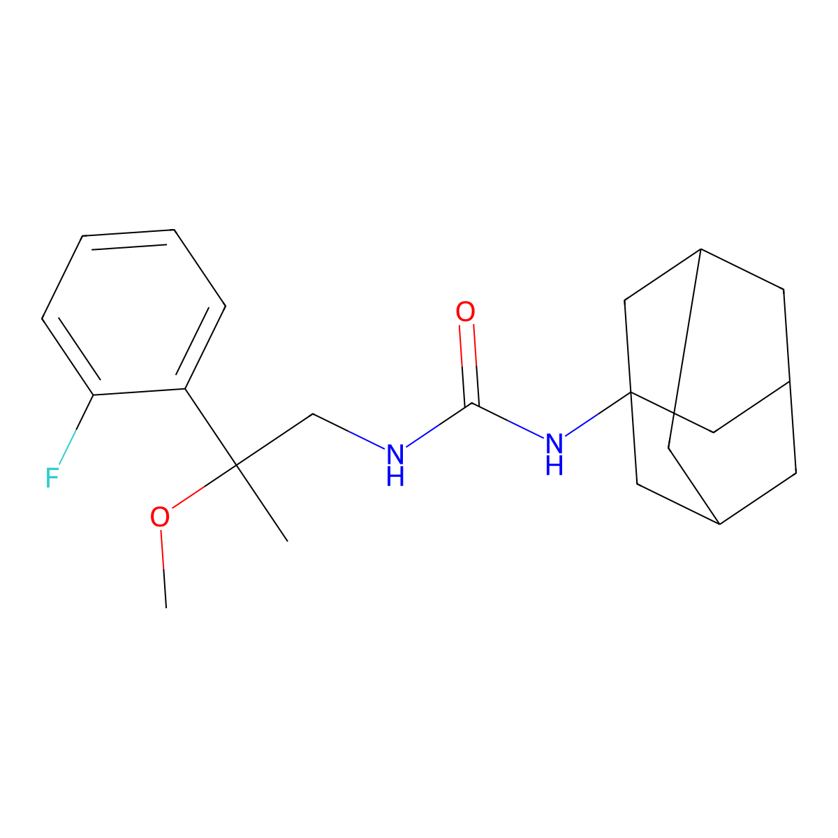 1-((1R,3s)-adamantan-1-yl)-3-(2-(2-fluorophenyl)-2-methoxypropyl)urea molecular structure, CAS 1797025-39-8