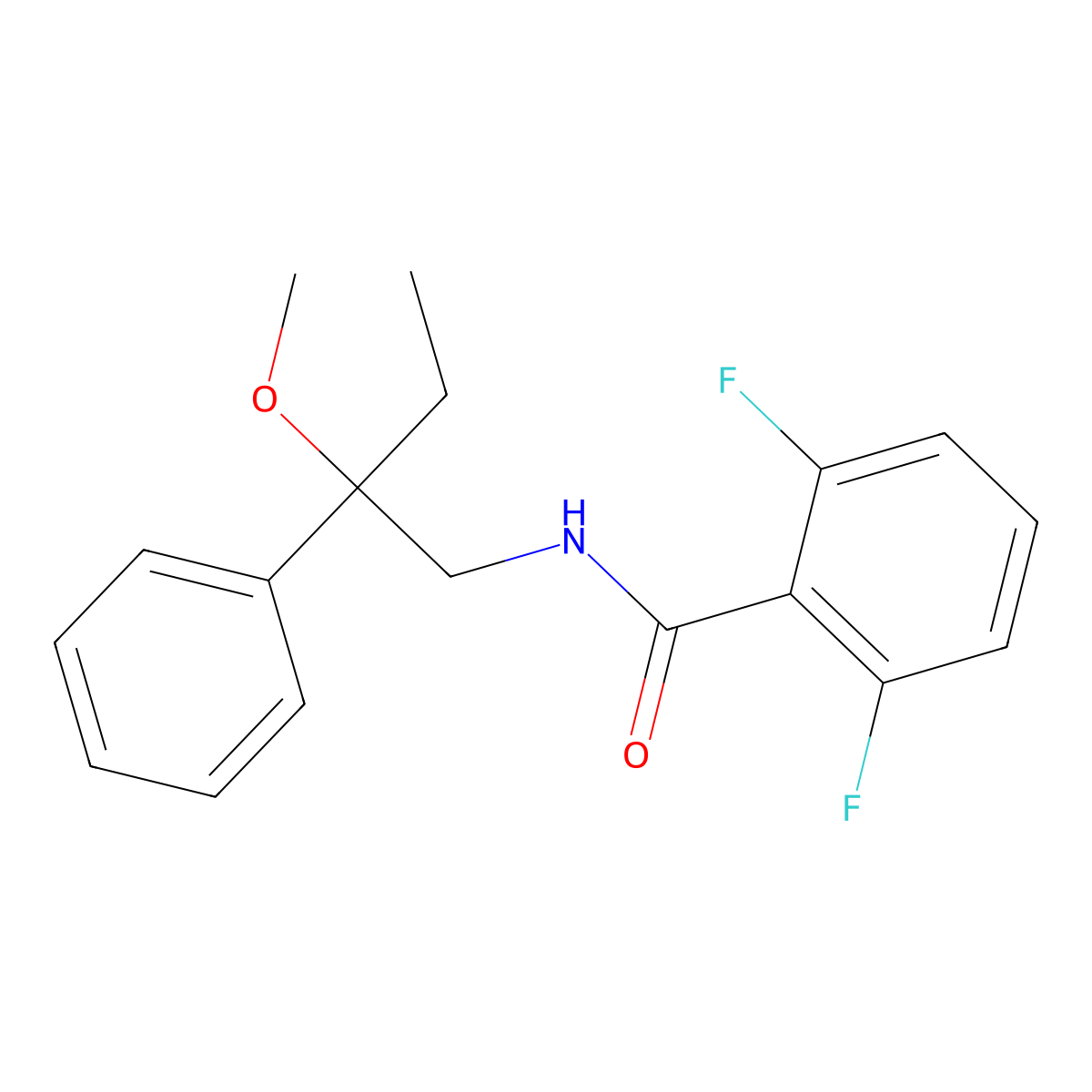 2,6-difluoro-N-(2-methoxy-2-phenylbutyl)benzamide molecular structure, CAS 1797025-40-1