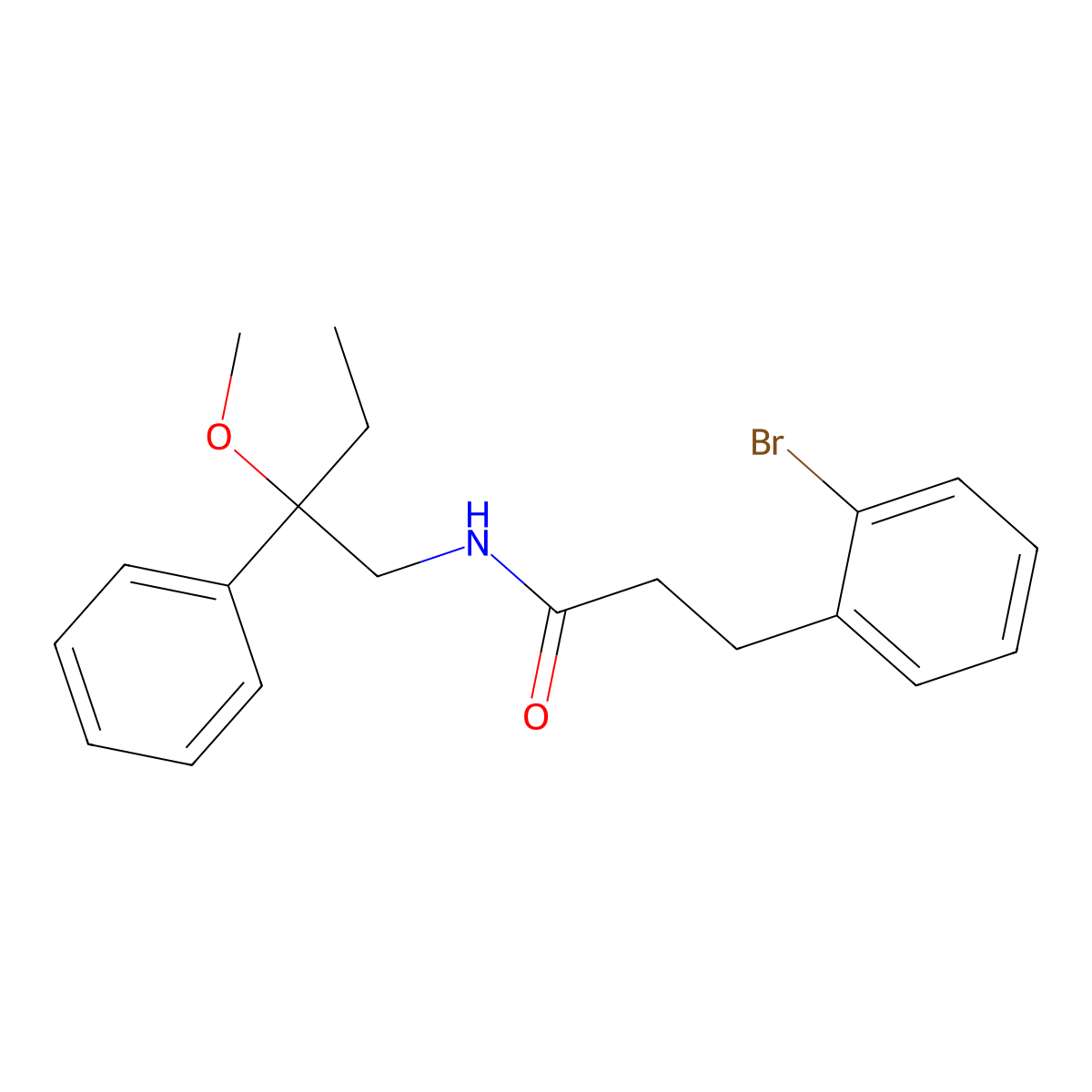 3-(2-bromophenyl)-N-(2-methoxy-2-phenylbutyl)propanamide molecular structure, CAS 1797025-45-6