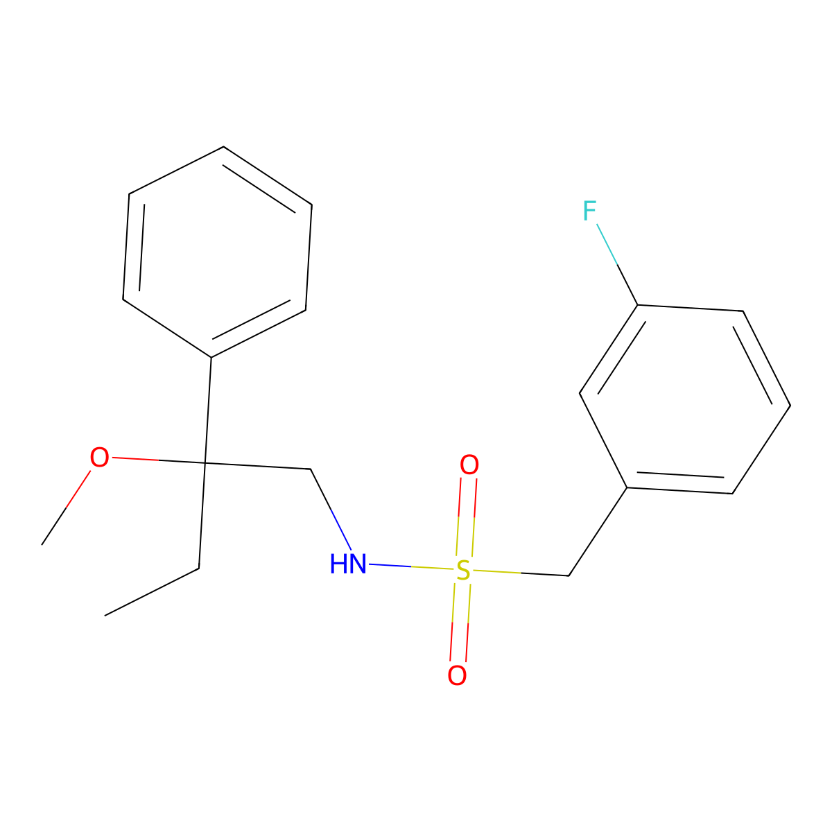 1-(3-fluorophenyl)-N-(2-methoxy-2-phenylbutyl)methanesulfonamide molecular structure, CAS 1797025-49-0