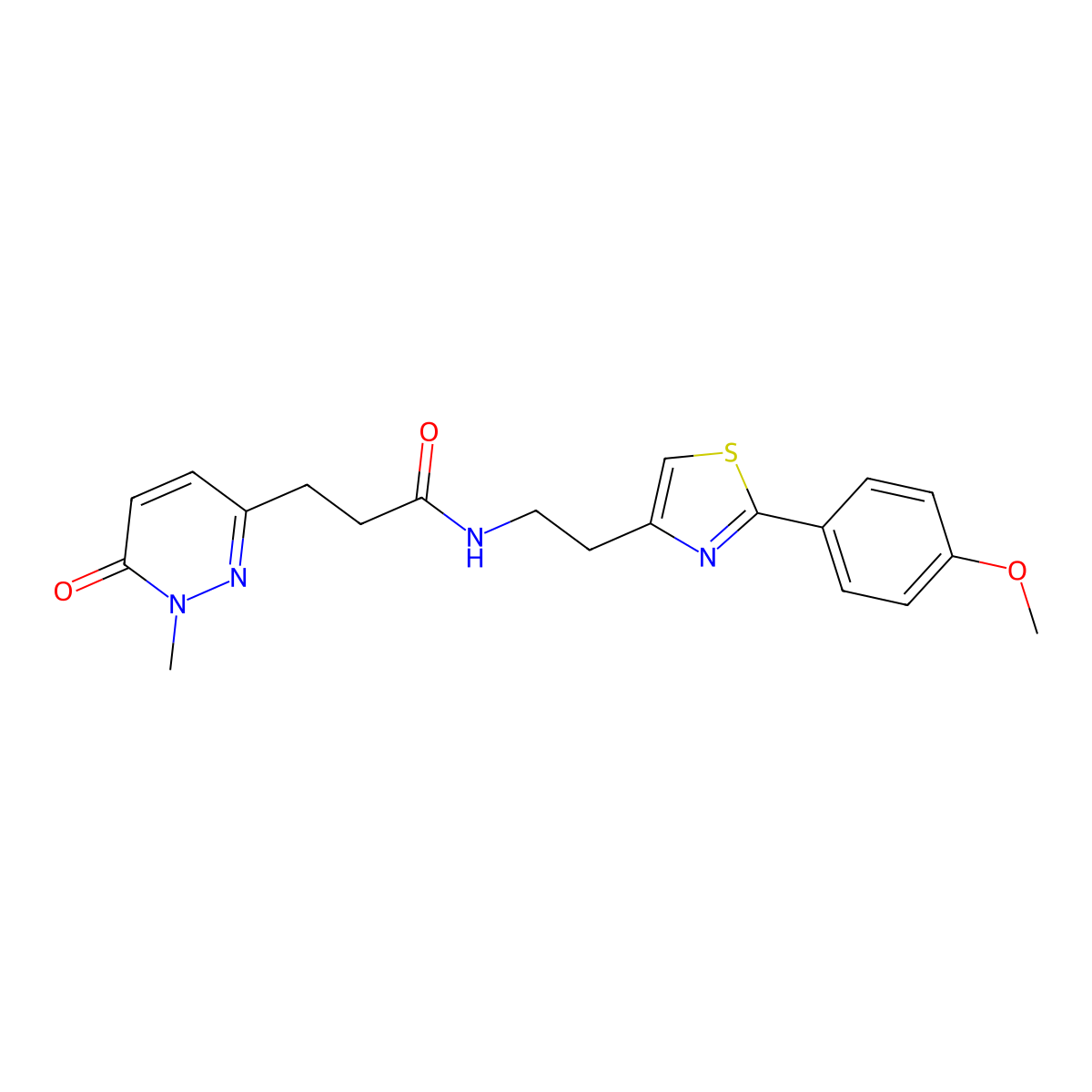 N-(2-(2-(4-methoxyphenyl)thiazol-4-yl)ethyl)-3-(1-methyl-6-oxo-1,6-dihydropyridazin-3-yl)propanamide molecular structure, CAS 1797025-93-4