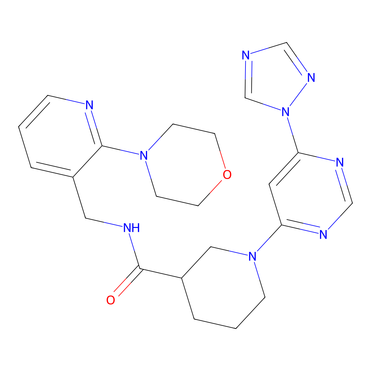 N-{[2-(morpholin-4-yl)pyridin-3-yl]methyl}-1-[6-(1H-1,2,4-triazol-1-yl)pyrimidin-4-yl]piperidine-3-carboxamide molecular structure, CAS 1797026-21-1