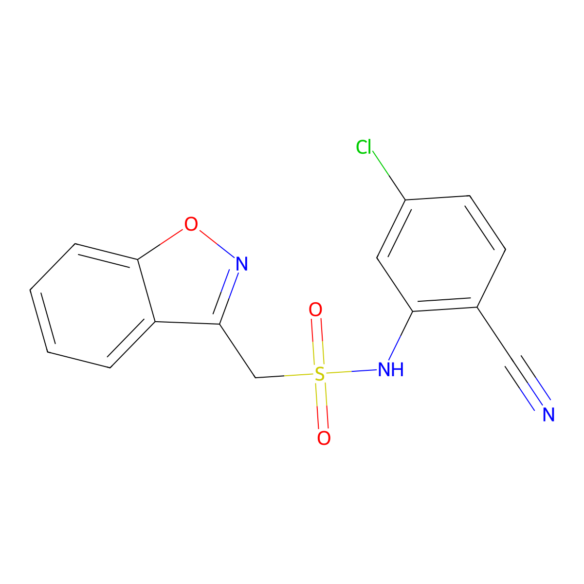 1-(benzo[d]isoxazol-3-yl)-N-(5-chloro-2-cyanophenyl)methanesulfonamide molecular structure, CAS 1797026-54-0