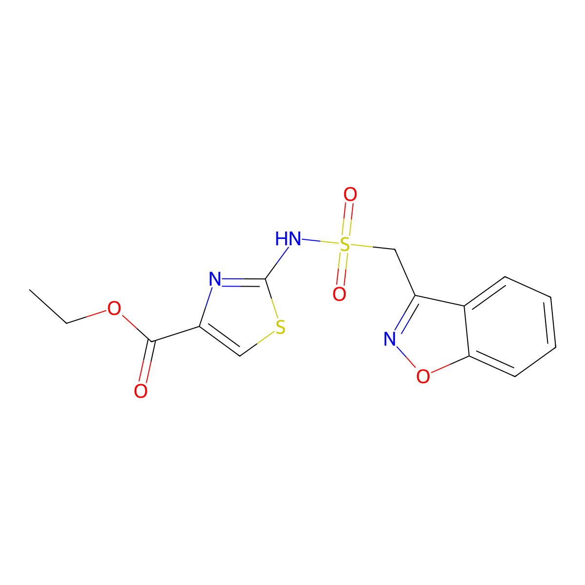 Ethyl 2-[(1,2-benzoxazol-3-yl)methanesulfonamido]-1,3-thiazole-4-carboxylate molecular structure, CAS 1797026-59-5
