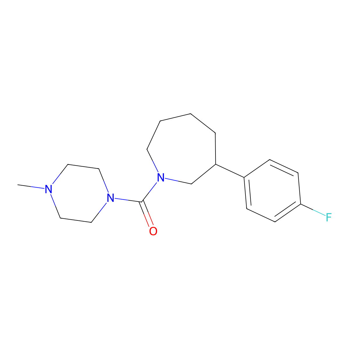 (3-(4-Fluorophenyl)azepan-1-yl)(4-methylpiperazin-1-yl)methanone molecular structure, CAS 1797027-04-3