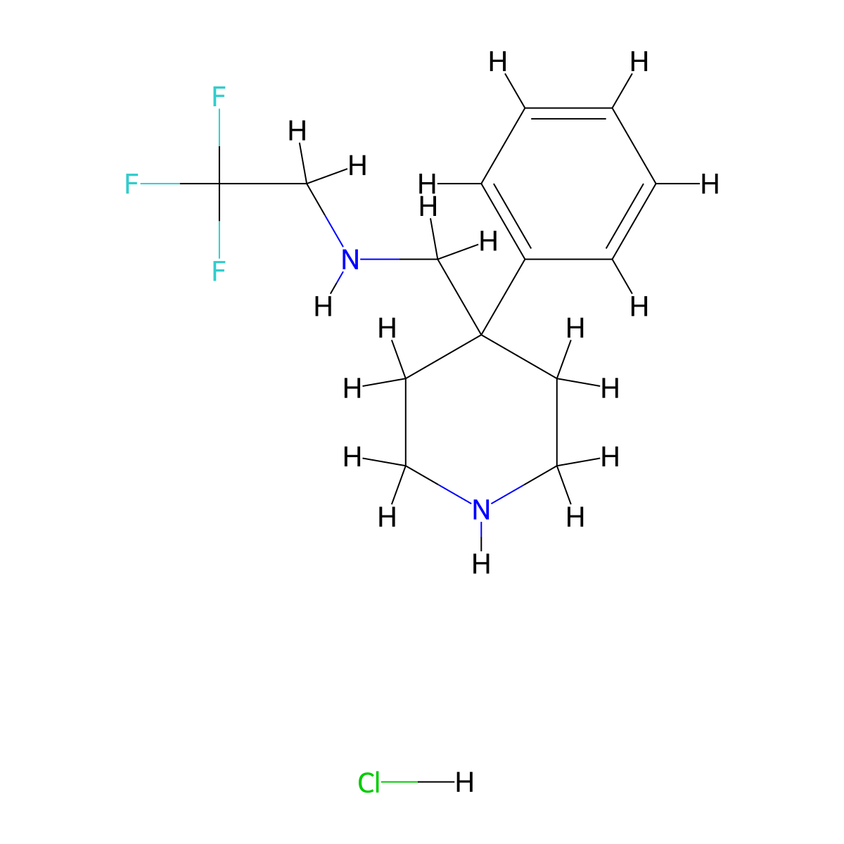 [(4-Phenylpiperidin-4-yl)methyl](2,2,2-trifluoroethyl)amine hydrochloride molecular structure, CAS 1797027-09-8