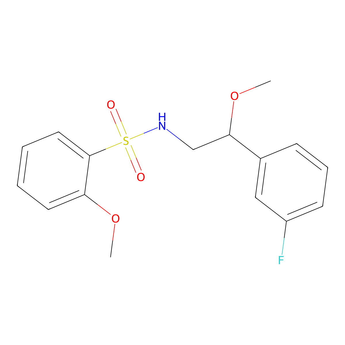 N-(2-(3-fluorophenyl)-2-methoxyethyl)-2-methoxybenzenesulfonamide molecular structure, CAS 1797027-14-5