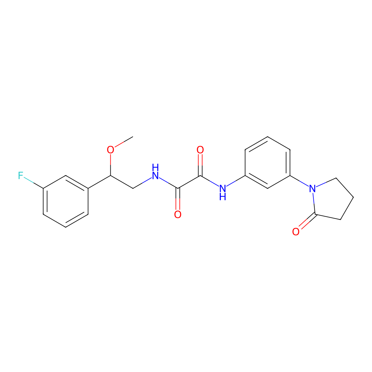 N1-(2-(3-fluorophenyl)-2-methoxyethyl)-N2-(3-(2-oxopyrrolidin-1-yl)phenyl)oxalamide molecular structure, CAS 1797027-29-2