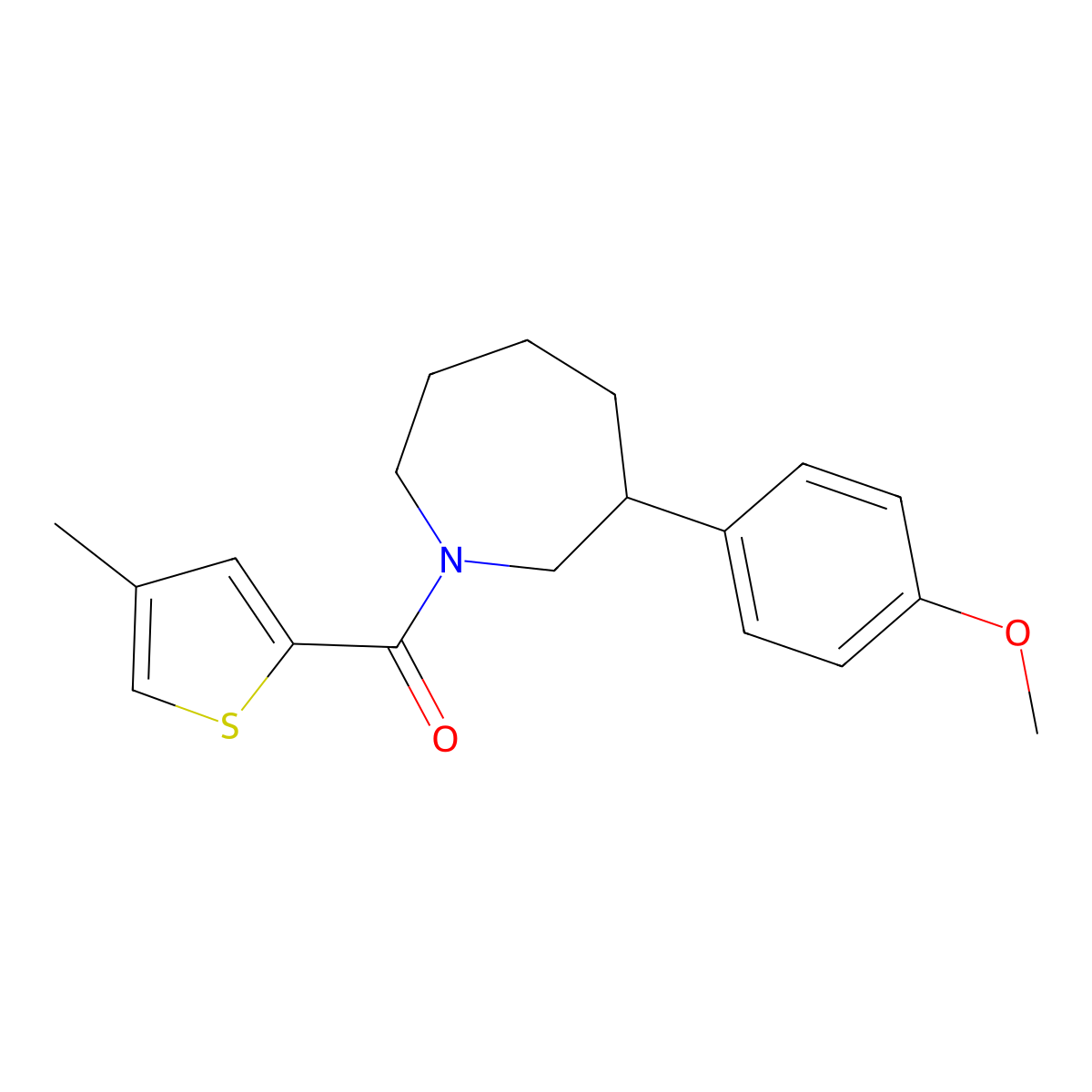 (3-(4-Methoxyphenyl)azepan-1-yl)(4-methylthiophen-2-yl)methanone molecular structure, CAS 1797027-30-5