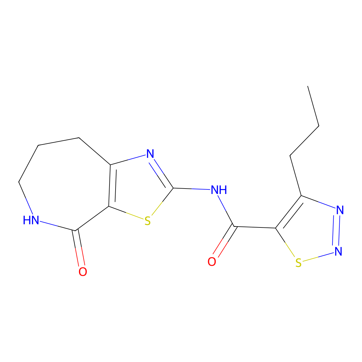 N-(4-oxo-5,6,7,8-tetrahydro-4H-thiazolo[5,4-c]azepin-2-yl)-4-propyl-1,2,3-thiadiazole-5-carboxamide molecular structure, CAS 1797027-42-9