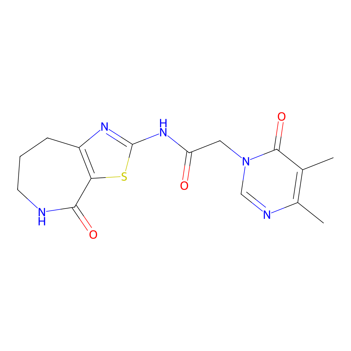 2-(4,5-dimethyl-6-oxopyrimidin-1(6H)-yl)-N-(4-oxo-5,6,7,8-tetrahydro-4H-thiazolo[5,4-c]azepin-2-yl)acetamide molecular structure, CAS 1797027-48-5