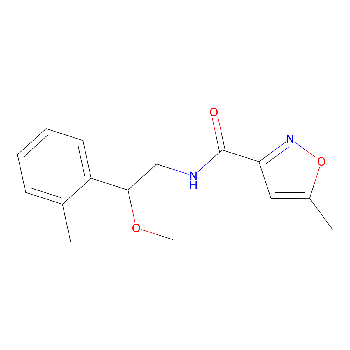 N-(2-methoxy-2-(o-tolyl)ethyl)-5-methylisoxazole-3-carboxamide molecular structure, CAS 1797027-53-2