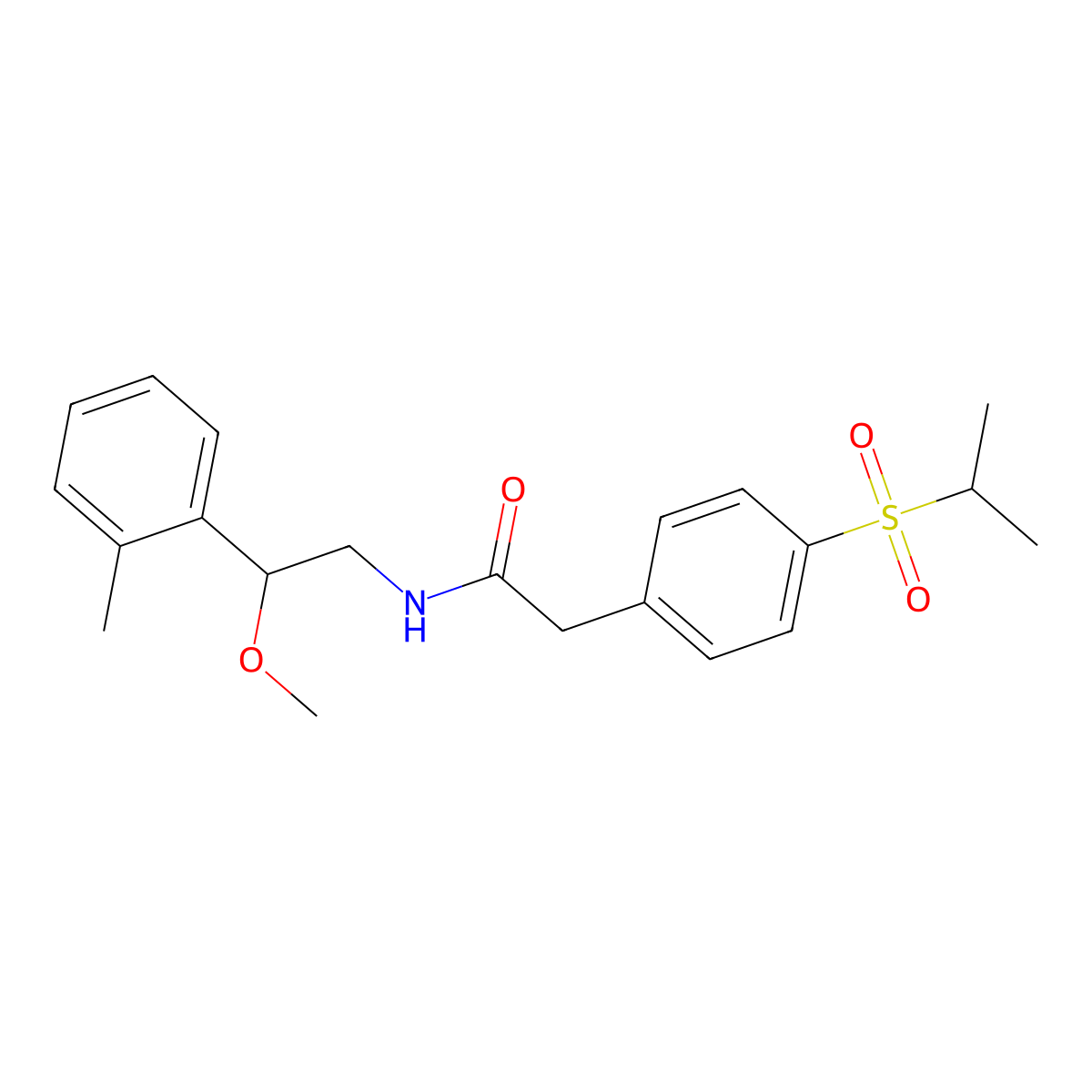 2-(4-(isopropylsulfonyl)phenyl)-N-(2-methoxy-2-(o-tolyl)ethyl)acetamide molecular structure, CAS 1797027-65-6