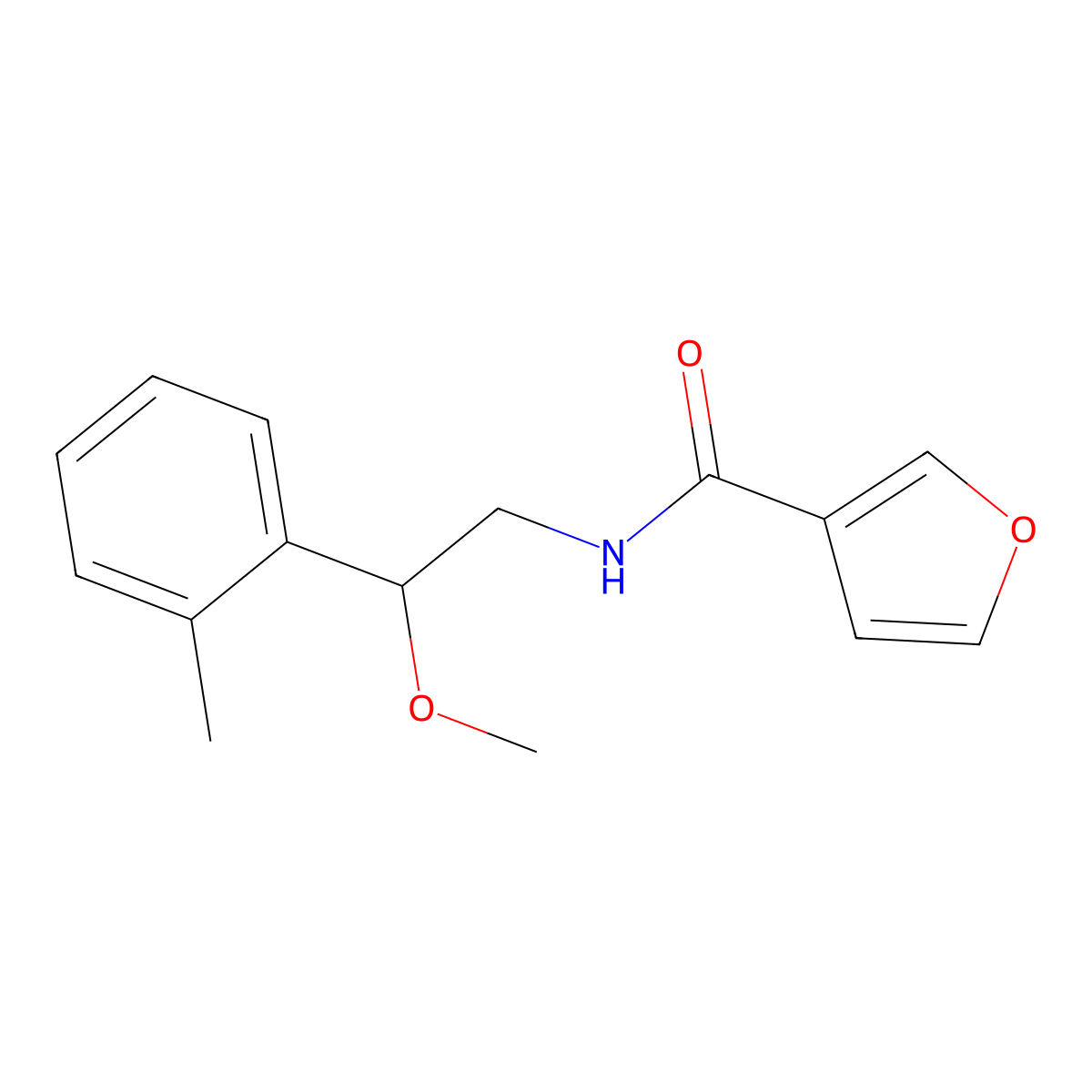 N-(2-methoxy-2-(o-tolyl)ethyl)furan-3-carboxamide molecular structure, CAS 1797027-69-0