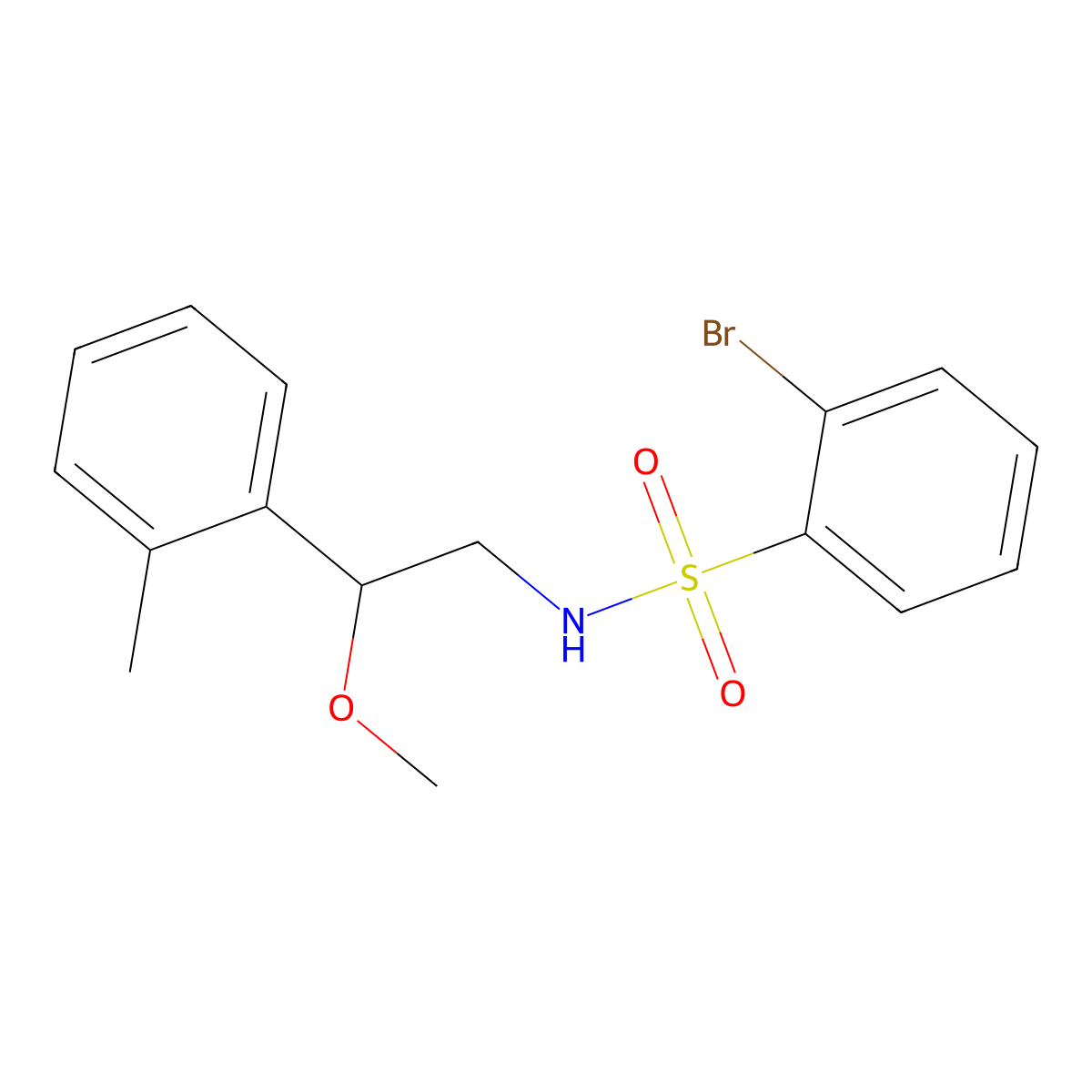2-bromo-N-(2-methoxy-2-(o-tolyl)ethyl)benzenesulfonamide molecular structure, CAS 1797027-75-8