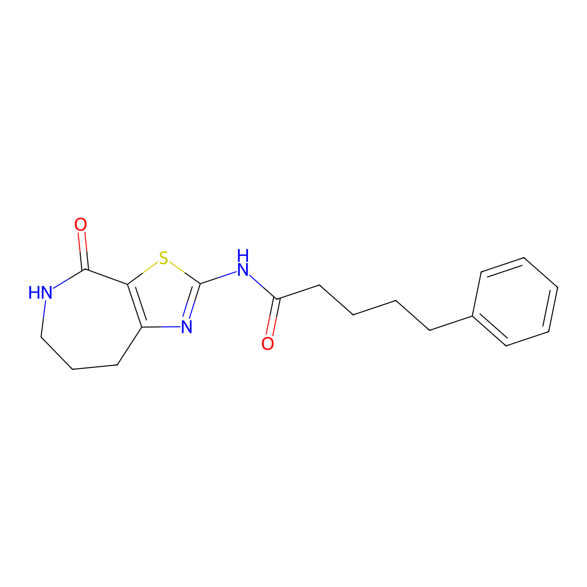 N-(4-oxo-5,6,7,8-tetrahydro-4H-thiazolo[5,4-c]azepin-2-yl)-5-phenylpentanamide molecular structure, CAS 1797027-77-0