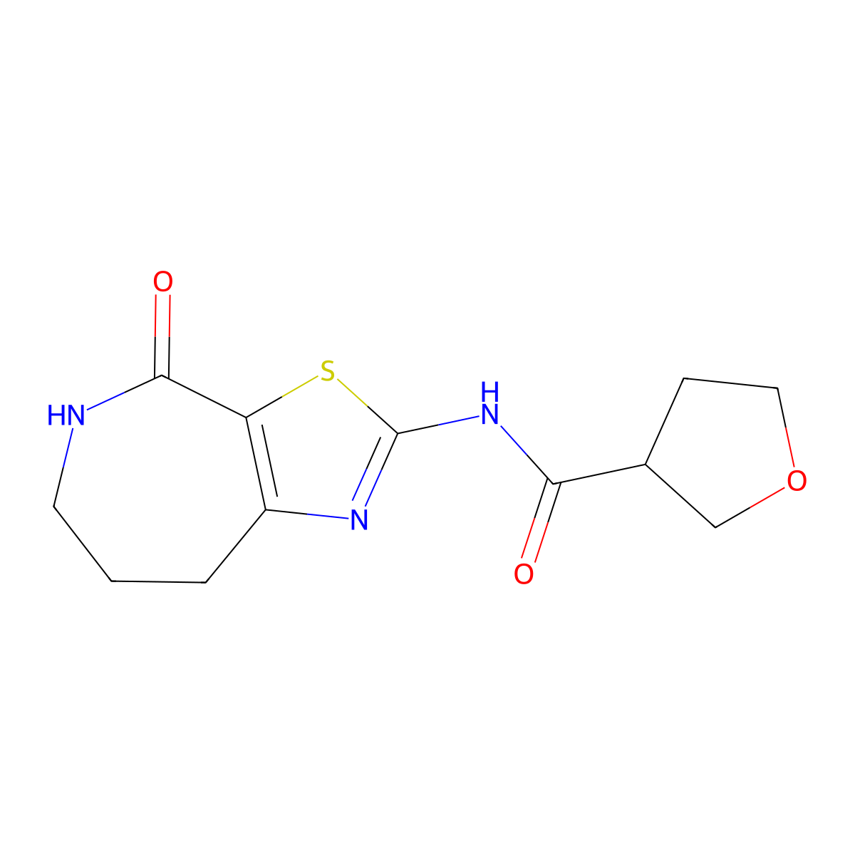 N-(4-oxo-5,6,7,8-tetrahydro-4H-thiazolo[5,4-c]azepin-2-yl)tetrahydrofuran-3-carboxamide molecular structure, CAS 1797027-82-7