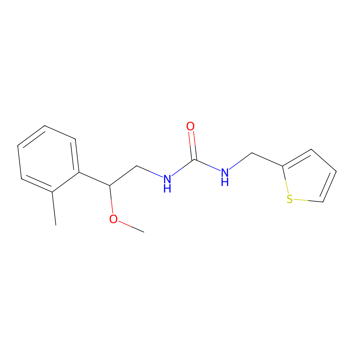 1-(2-Methoxy-2-(o-tolyl)ethyl)-3-(thiophen-2-ylmethyl)urea molecular structure, CAS 1797027-86-1