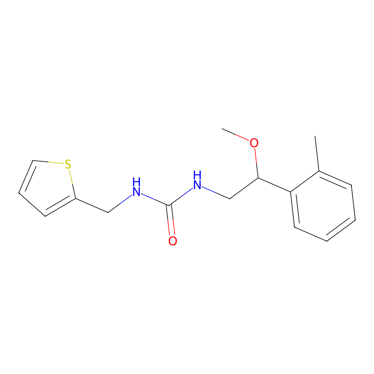 1-(2-Methoxy-2-(o-tolyl)ethyl)-3-(thiophen-2-ylmethyl)urea molecular structure, CAS 1797027-86-1