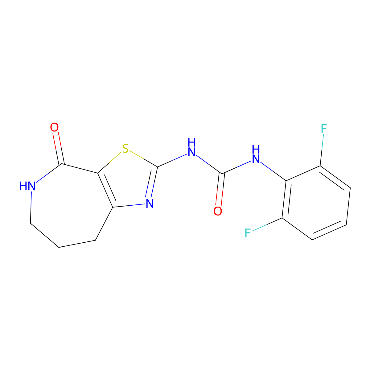 1-(2,6-difluorophenyl)-3-(4-oxo-5,6,7,8-tetrahydro-4H-thiazolo[5,4-c]azepin-2-yl)urea molecular structure, CAS 1797027-89-4