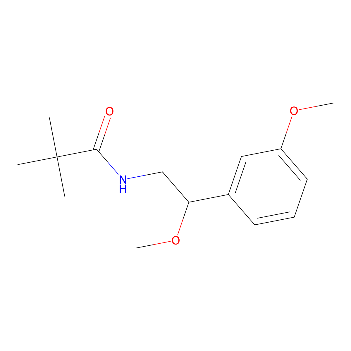 N-(2-methoxy-2-(3-methoxyphenyl)ethyl)pivalamide molecular structure, CAS 1797027-90-7