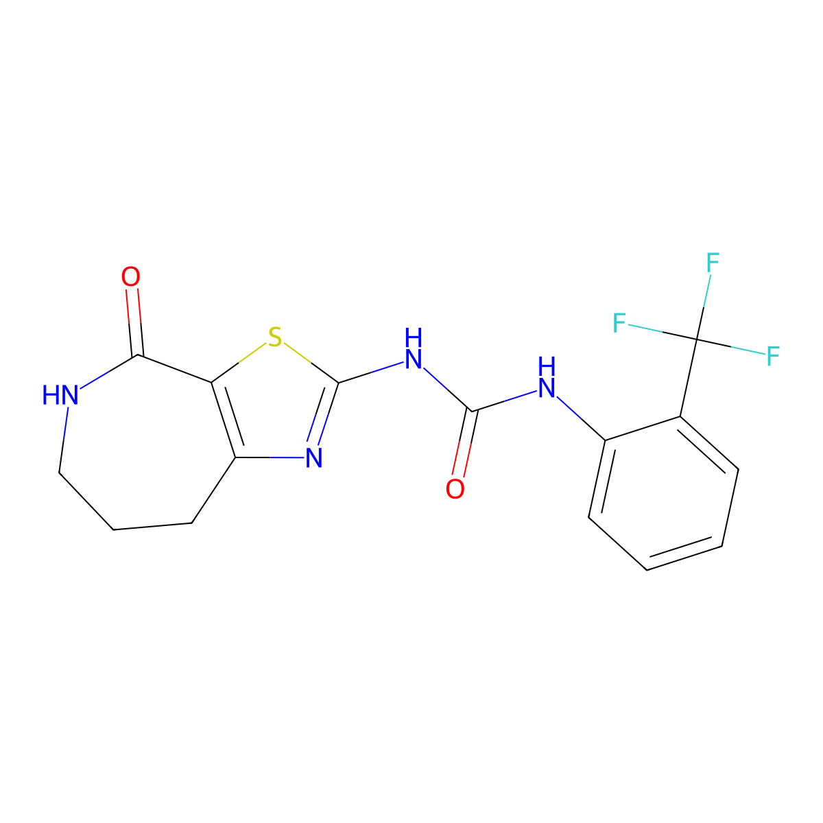 1-(4-oxo-5,6,7,8-tetrahydro-4H-thiazolo[5,4-c]azepin-2-yl)-3-(2-(trifluoromethyl)phenyl)urea molecular structure, CAS 1797027-93-0