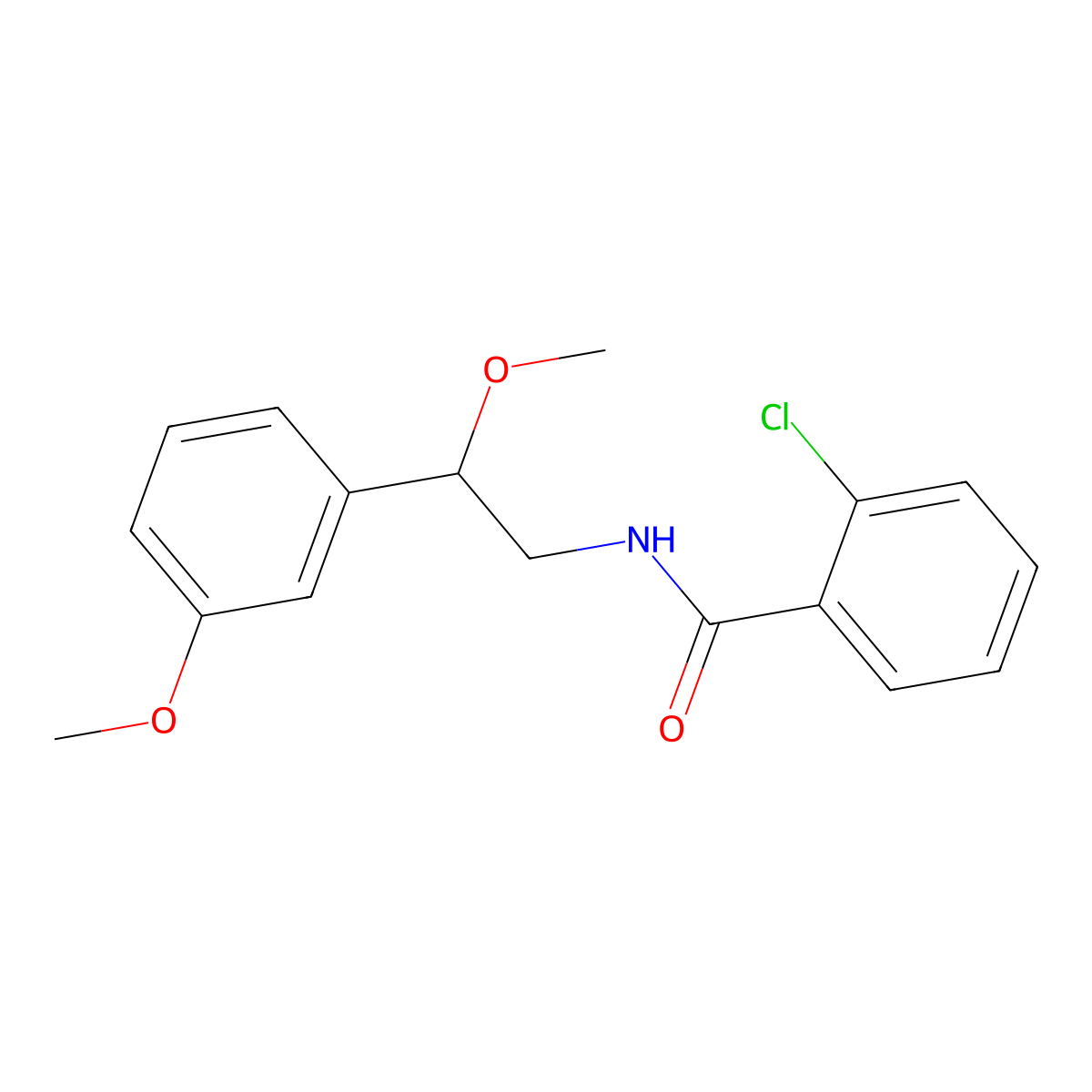 2-chloro-N-[2-methoxy-2-(3-methoxyphenyl)ethyl]benzamide molecular structure, CAS 1797028-02-4