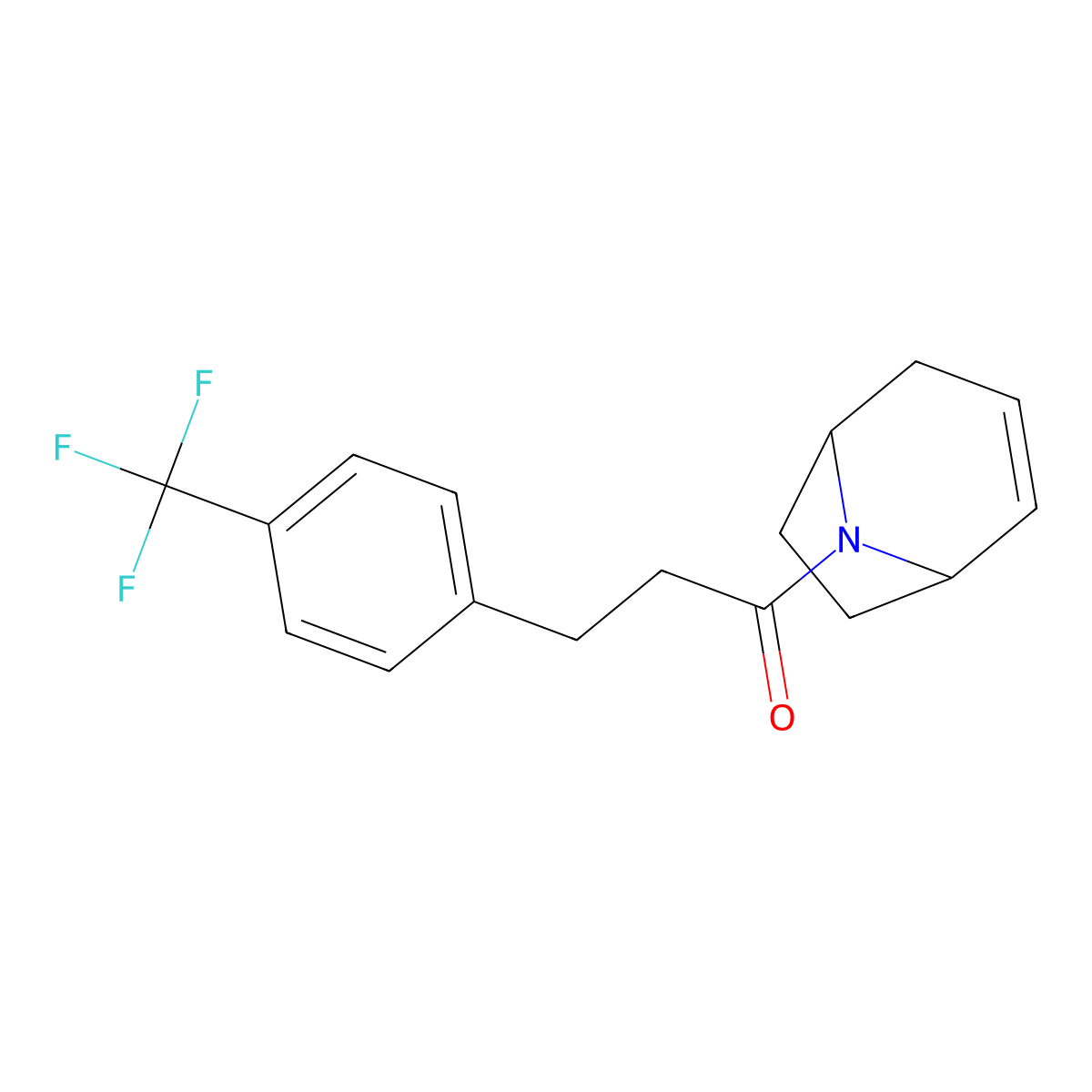 1-((1R,5S)-8-azabicyclo[3.2.1]oct-2-en-8-yl)-3-(4-(trifluoromethyl)phenyl)propan-1-one molecular structure, CAS 1797028-48-8