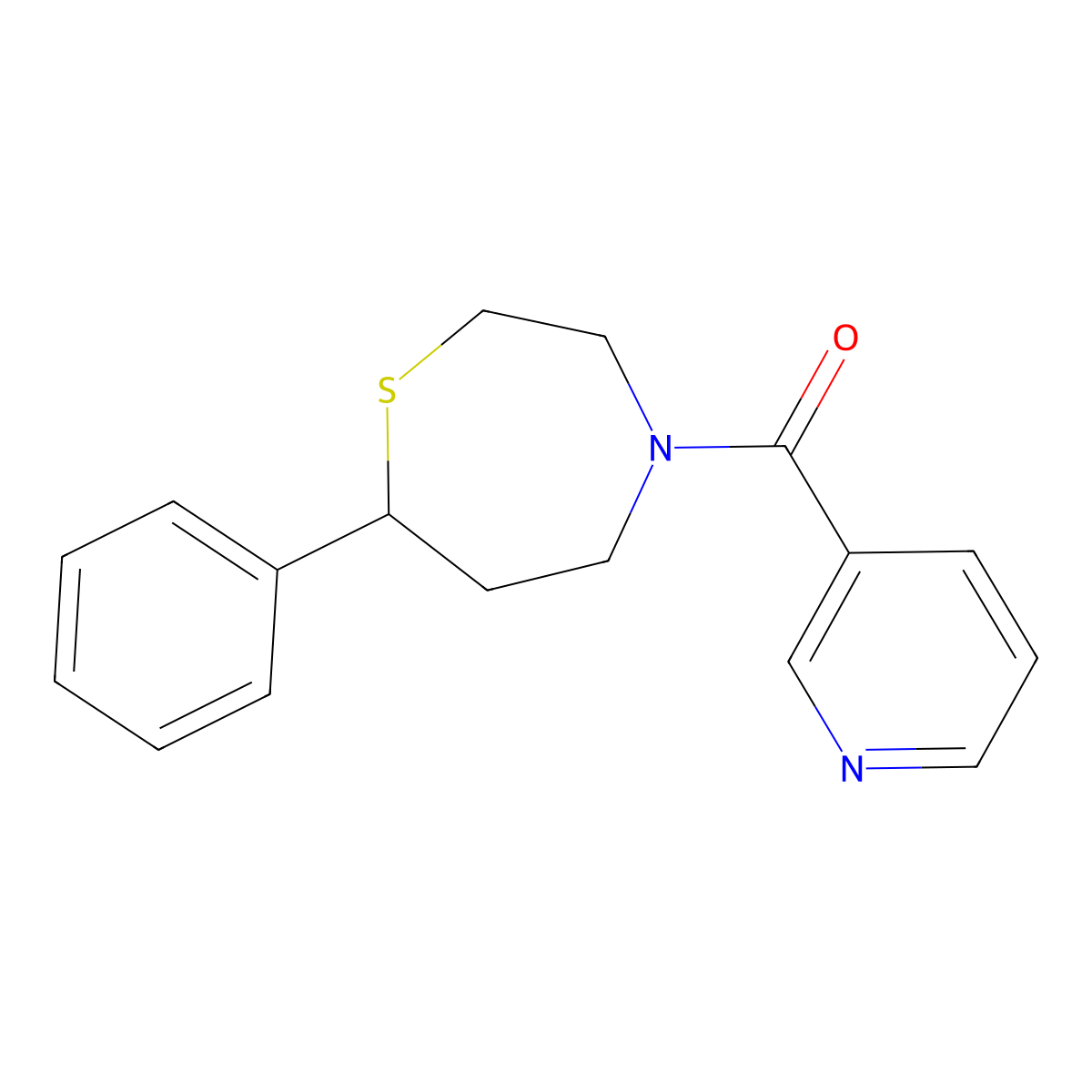 (7-Phenyl-1,4-thiazepan-4-yl)(pyridin-3-yl)methanone molecular structure, CAS 1797028-79-5