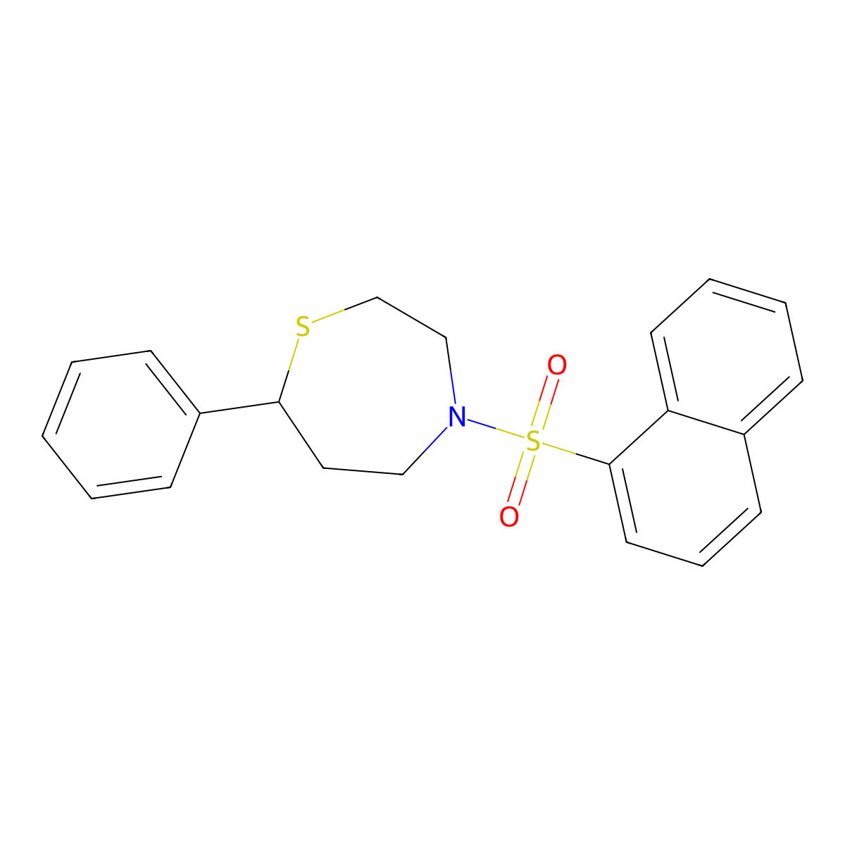 4-(Naphthalen-1-ylsulfonyl)-7-phenyl-1,4-thiazepane molecular structure, CAS 1797028-97-7