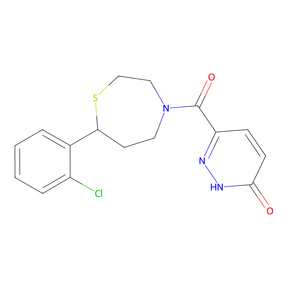 6-(7-(2-chlorophenyl)-1,4-thiazepane-4-carbonyl)pyridazin-3(2H)-one molecular structure, CAS 1797028-99-9