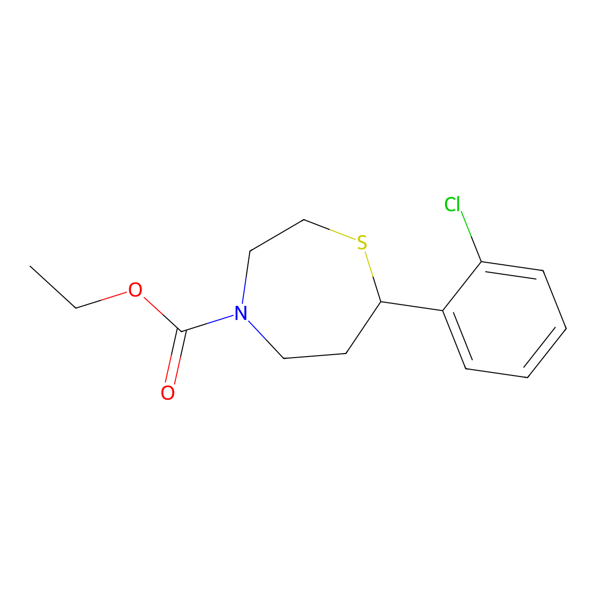 Ethyl 7-(2-chlorophenyl)-1,4-thiazepane-4-carboxylate molecular structure, CAS 1797029-05-0