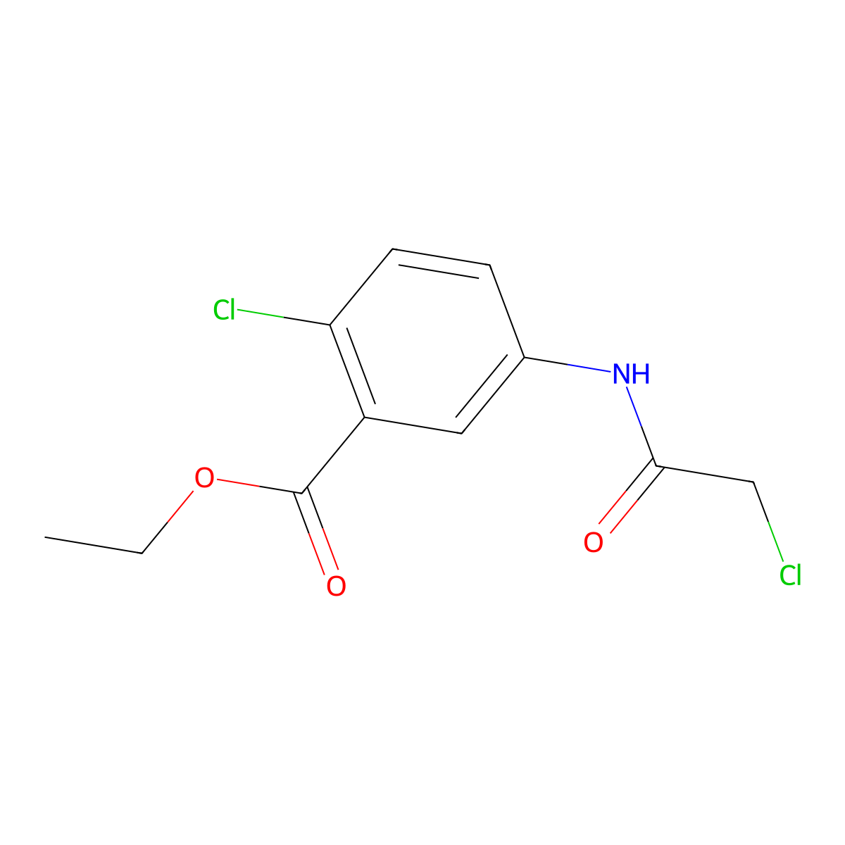 Ethyl 2-chloro-5-[(chloroacetyl)amino]benzoate molecular structure, CAS 1797030-18-2