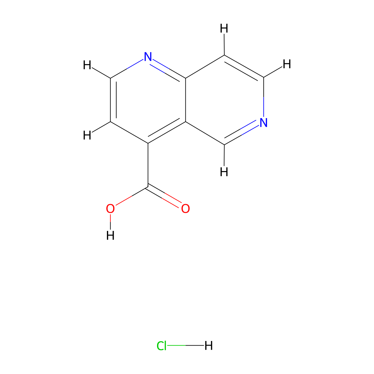 1,6-Naphthyridine-4-carboxylic acid hydrochloride molecular structure, CAS 1797032-00-8