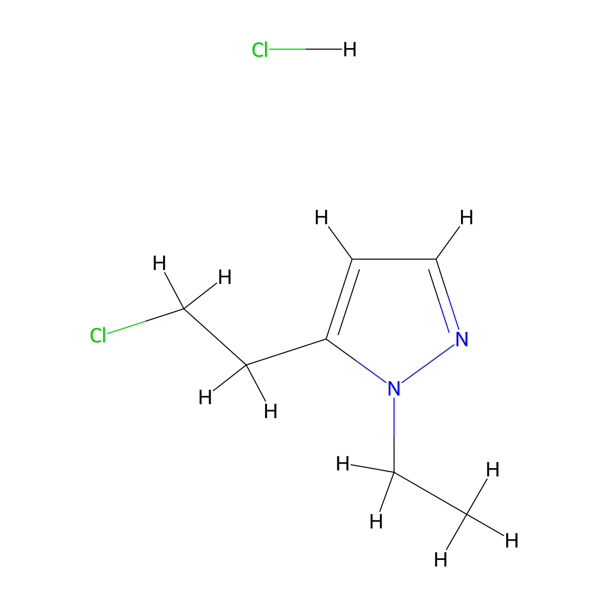 5-(2-chloroethyl)-1-ethyl-1H-pyrazole hydrochloride molecular structure, CAS 1797036-93-1