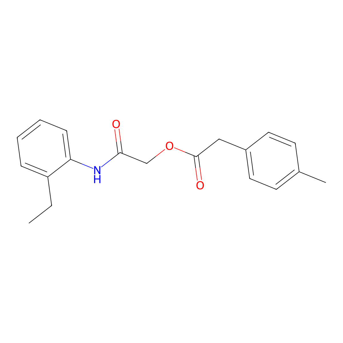 2-[(2-Ethylphenyl)amino]-2-oxoethyl (4-methylphenyl)acetate molecular structure, CAS 1797043-12-9