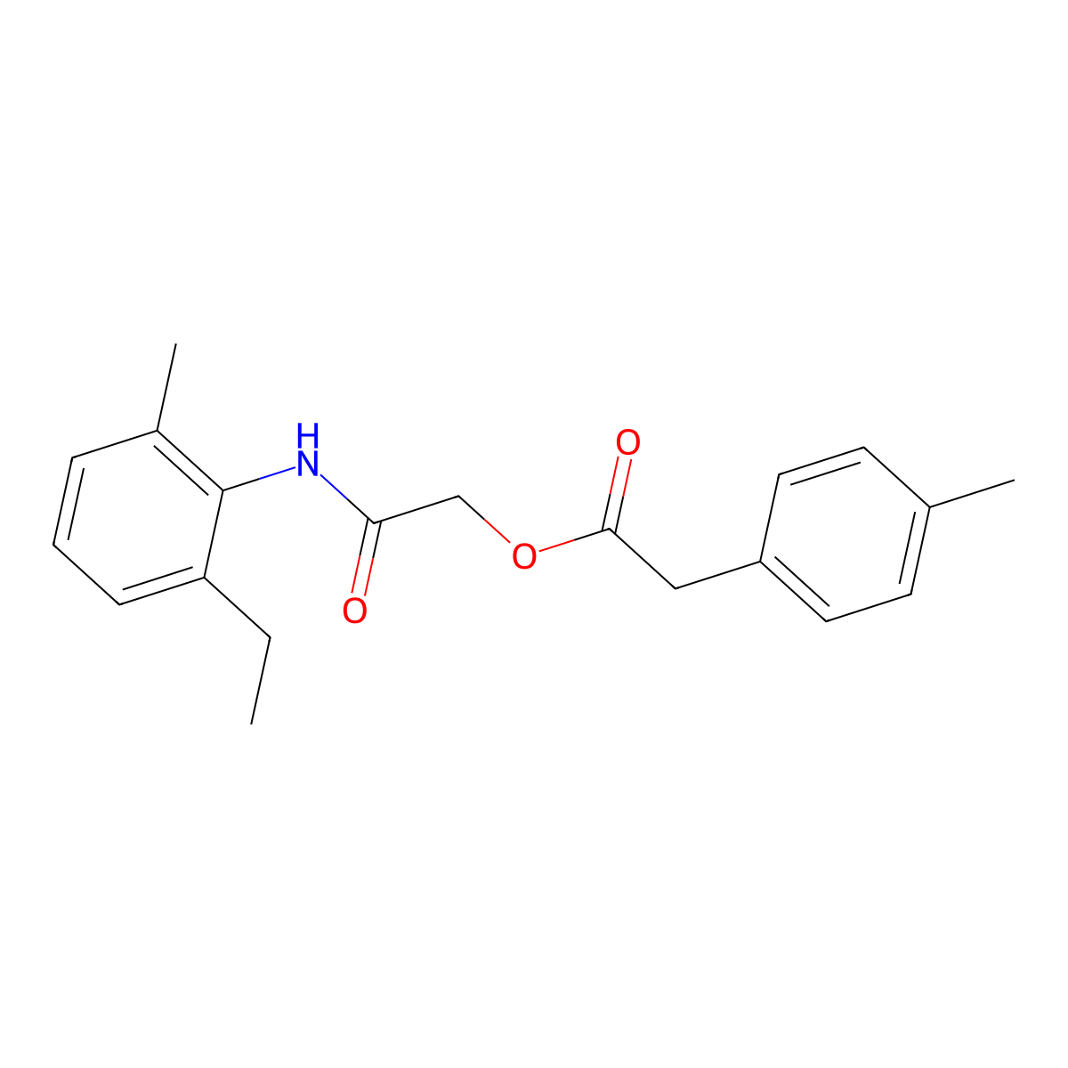 2-[(2-Ethyl-6-methylphenyl)amino]-2-oxoethyl (4-methylphenyl)acetate molecular structure, CAS 1797043-24-3